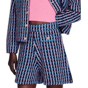 Sandro Plaid Houndstooth Shorts Size 34, NWT